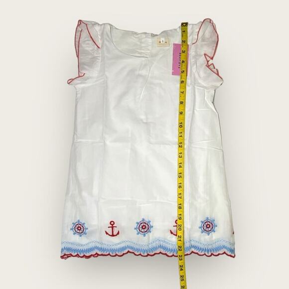 NWT | Little Lisa | Sailor Embroidered Dress | White/Blue/Red | Size 5 - Picture 6 of 11